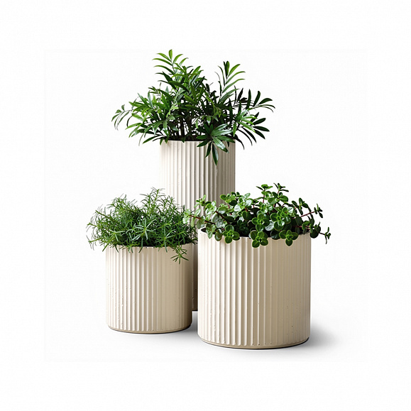 Кашпо TERRAFAKTURA Рифлоу D40H40 Дюна фото 6