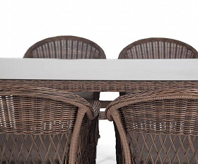 Обеденная группа Амароне 4SIS из искусственного ротанга, цвет коричневый