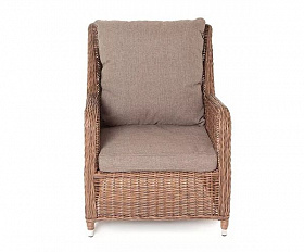 Плетеное кресло Гляссе 4SIS из искусственного ротанга, цвет коричневый