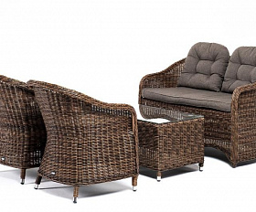 Лаунж-зона Равенна 4SIS из искусственного ротанга, цвет коричневый