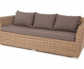 Диван Капучино 4SIS из искусственного ротанга трехместный, цвет соломенный