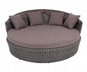 Плетеная кровать круглая Стильяно 4SIS из искусственного ротанга, цвет графит
