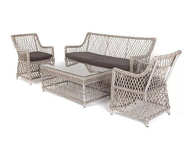 Лаунж-зона Латте 4SIS из искусственного ротанга, цвет бежевый