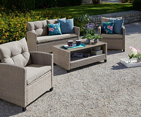 Плетеный комплект мебели с диваном AFM-804B Beige-Grey