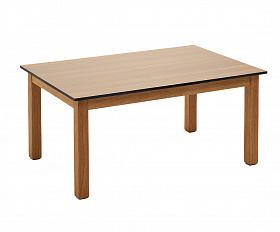 Канны журнальный столик из HPL 90х60, H40, основание дуб, цвет столешницы дуб