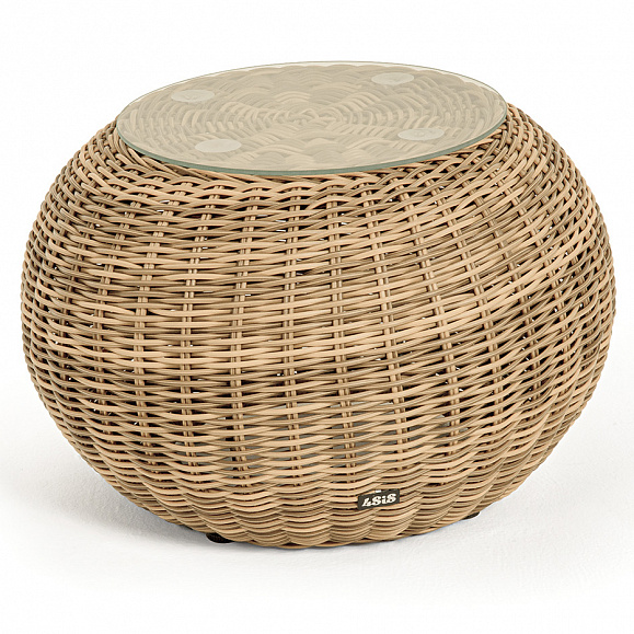 Барселона кофейный столик из искусственного ротанга, цвет соломенный фото 1