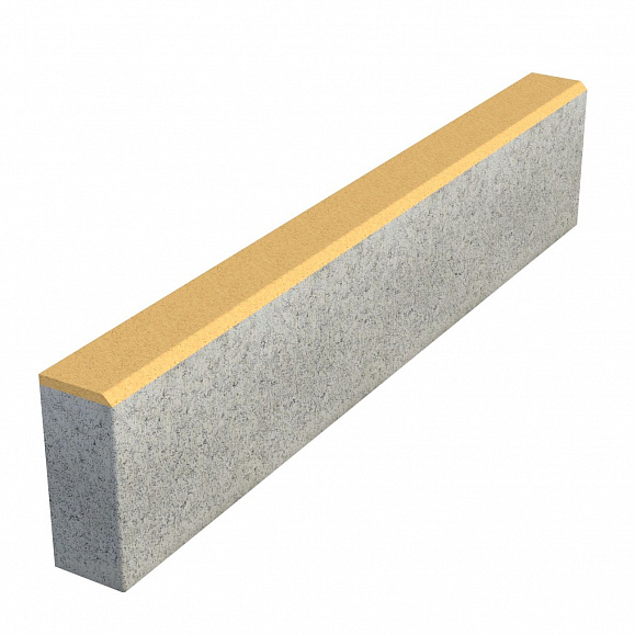 Бордюр тротуарный Выбор БР 100х20х8 Стандарт Желтый фото 1