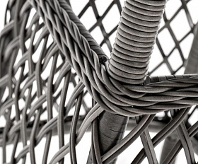 Обеденная группа Эспрессо–80 R 4SIS из искусственного ротанга, цвет графит