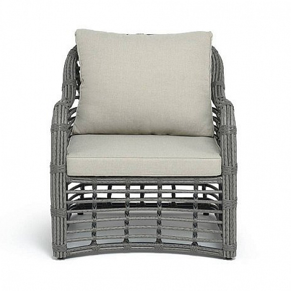 Кресло Ницца 4SIS из искусственного ротанга, цвет серый фото 2