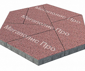 Тротуарная плитка Выбор Оригами Б.4.Фсм.8 80 мм Стоунмикс Красный с черным