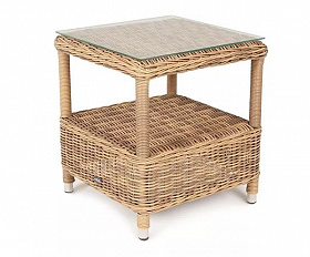 Столик кофейный Форио 4SIS из искусственного ротанга, цвет соломенный