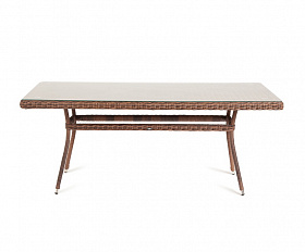 Латте плетеный стол из искусственного ротанга 200х90см, цвет коричневый