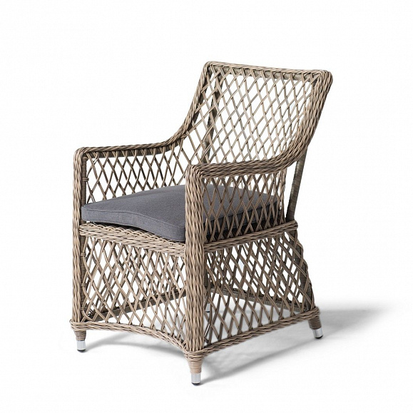 Плетеное кресло Латте 4SIS из искусственного ротанга, цвет соломенный фото 1