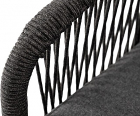 Диван двухместный Канны 4SIS из роупа (веревки), каркас дуб, цвет темно-серый