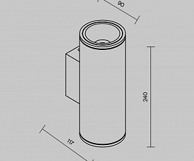 Настенный светильник (бра) Shim Maytoni O303WL-L24GF3K цвет Графит