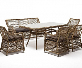 Обеденная группа Катания 4SIS на 6 персон, цвет соломенный