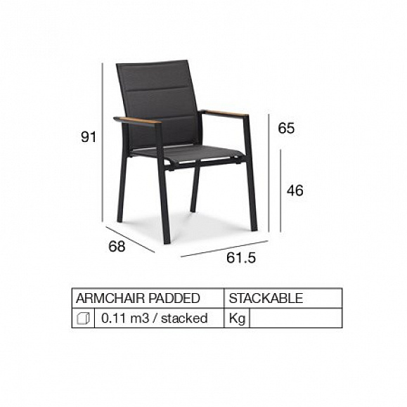Комплект обеденной мебели Timra AL-R Brafritid антрацит/черный, алюминий фото 6