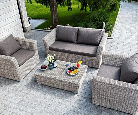 Лаунж-зона Капучино Сингл 4SIS из искусственного ротанга, цвет бежевый