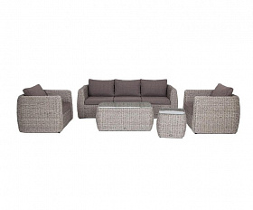 Лаунж-зона Кальяри 4SIS из искусственного ротанга (гиацинт), цвет графит