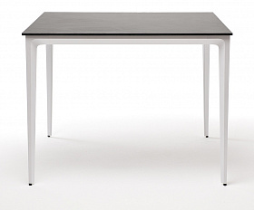 Малага обеденный стол из HPL 90х90см, цвет серый гранит, каркас белый