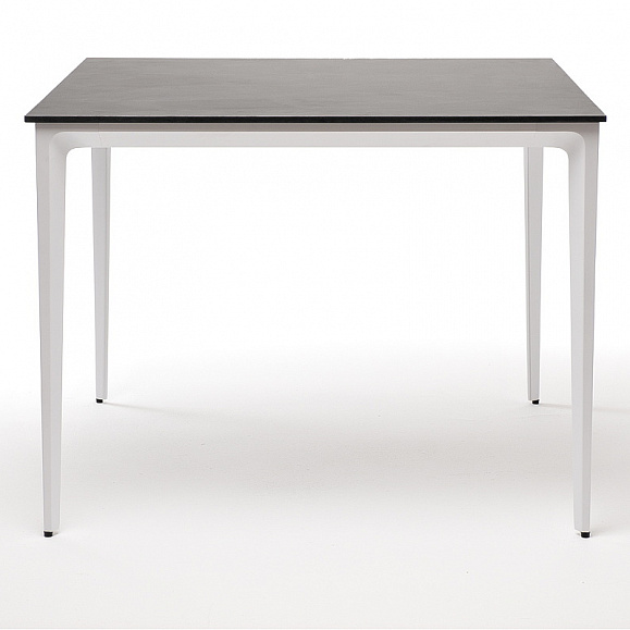 Малага обеденный стол из HPL 90х90см, цвет серый гранит, каркас белый фото 2