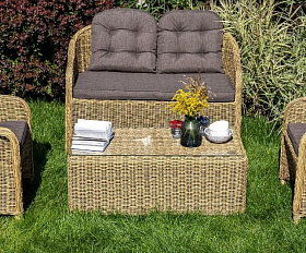Лаунж-зона Равенна 4SIS из искусственного ротанга, цвет соломенный