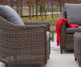 Кресло Кон Панна 4SIS из искусственного ротанга, цвет коричневый