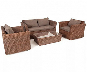 Лаунж-зона Капучино Сингл 4SIS из искусственного ротанга, цвет коричневый