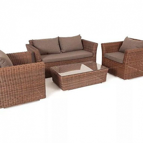 Лаунж-зона Капучино Сингл 4SIS из искусственного ротанга, цвет коричневый фото 4