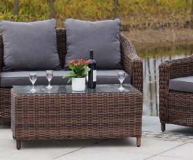 Кон Панна лаунж-зона из искусственного ротанга, цвет коричневый