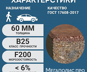 Тротуарная плитка Braer Классико Дуо 60 мм Серый