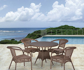 Комплект плетеной мебели Лион-1B T220CT/Y32-W56 Light brown 4Pcs