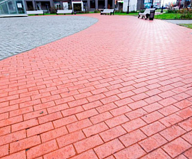 Тротуарная клинкерная брусчатка ЛСР Лондон 200х100х50 мм, красный