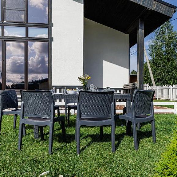 Обеденный комплект July L Royal Family из пластика, цвет графит фото 3