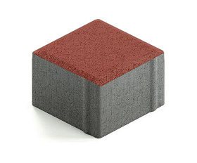 Тротуарная плитка 342 механический завод Квадрат 100х100х80 мм, красный