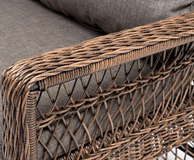 Диван трехместный Гранд Латте 4SIS из искусственного ротанга, цвет коричневый