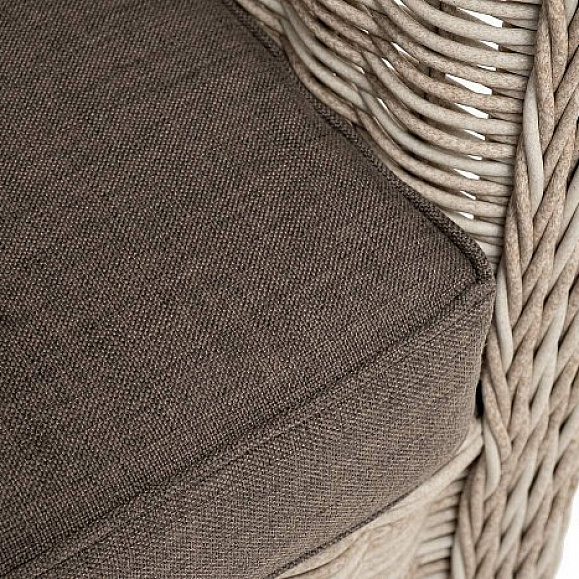 Диван Гляссе 4SIS трехместный из искусственного ротанга, цвет бежевый фото 2