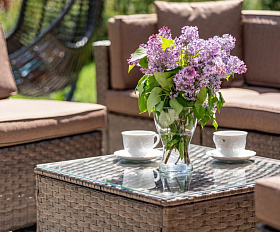 Плетеный модульный диван YR822BB-Brown/Brown