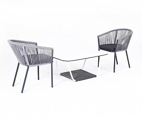 Кофейный набор Марсель 4SIS из роупа (веревки), цвет светло-серый