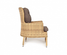 Плетеное кресло Алиса 4SIS из искусственного ротанга, цвет соломенный