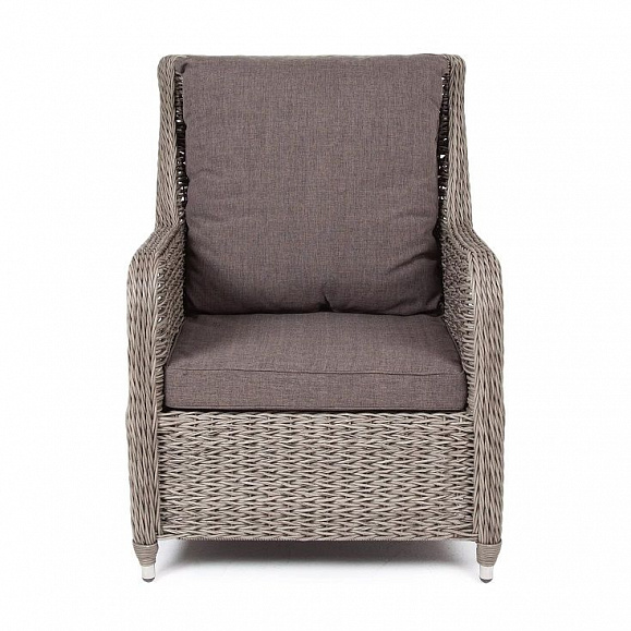 Плетеное кресло Гляссе 4SIS из искусственного ротанга (гиацинт), цвет графит фото 3