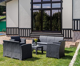 Обеденный комплект Grand Lana L Royal Family из пластика, цвет графит