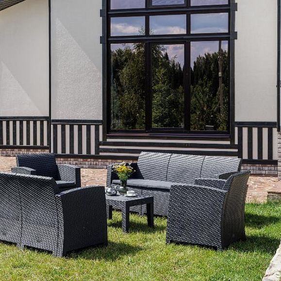 Обеденный комплект Grand Lana L Royal Family из пластика, цвет графит фото 5