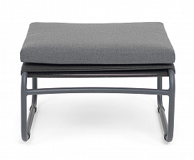 Ането пуф плетеный из роупа, каркас алюминий темно-серый (RAL7024) муар, роуп темно-серый круглый