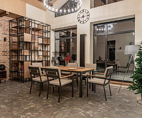 Обеденный комплект Oscar Royal Family со столешницей из тика, цвет светло серый