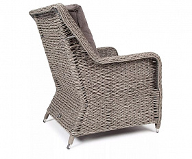 Плетеное кресло Гляссе 4SIS из искусственного ротанга (гиацинт), цвет графит
