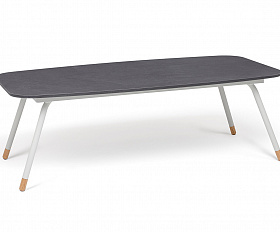 Верона журнальный стол из HPL 120х65, H40, каркас светло-серый (RAL 7035) муар, цвет столешницы серый гранит