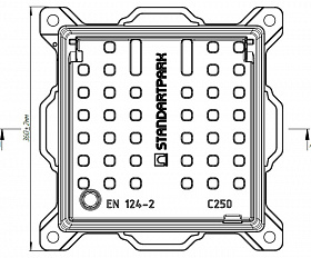 Люк Standartpark квадратный ВЧ ЛК-25-36.08-ВЧ-Ф4.000