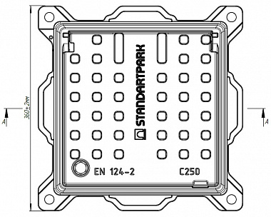 Люк Standartpark квадратный ВЧ ЛК-25-36.08-ВЧ-Ф4.000