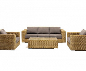 Лаунж-зона Боно 4SIS из искусственного ротанга, цвет соломенный